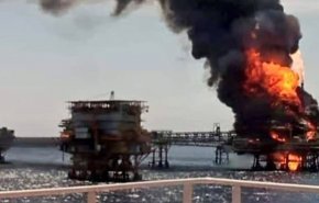 آتش‌سوزی مهیب در سکوی نفتی خلیج مکزیک + فیلم