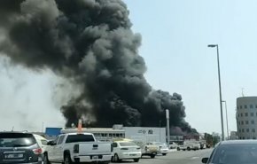 وقوع آتش‌سوزی بزرگ در نزدیکی فرودگاه دبی