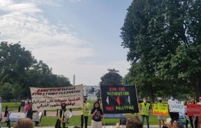 ناشطون يتظاهرون أمام البيت الأبيض ضد زيارة رئيس وزراء الاحتلال 