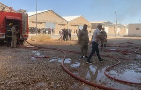 الدفاع المدني العراقية تخمد حريق معمل أدوية سامراء