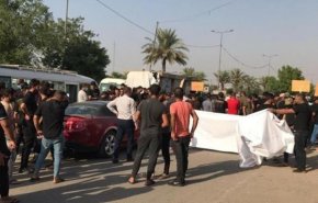 تشییع جنازه یکی از معترضان عراقی +فیلم