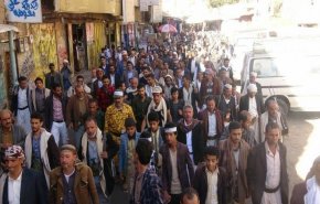 مسيرة غاضبة في 'المحويت' تنديداً بمجزرة العدوان الأخيرة