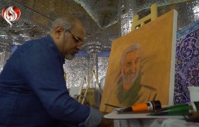 شاهد.. فنانون إيرانيون يرسمون لوحات فنية لتمثال شهداء محور المقاومة
