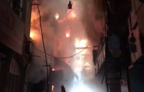 آتش‌سوزی در بازار کفاش‌های تهران+ ویدیو