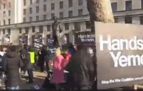 تظاهرات در لندن در محکوم کردن فروش سلاح به عربستان سعودی+ ویدئو