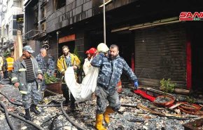 ۷ نفر در آتش سوزی مرکز خرید دمشق جان باختند