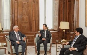 دیدار و رایزنی رئیس سازمان حشد شعبی با بشار اسد در دمشق
