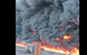 انفجار مهیب مخازن سوخت در شمال سوریه + ویدئو
