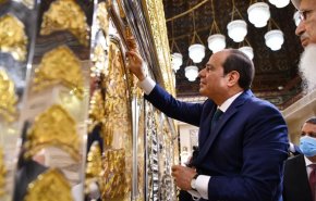حضور عبدالفتاح السیسی در مسجد رأس الحسین پس از بازسازی و توسعه+تصاویر
