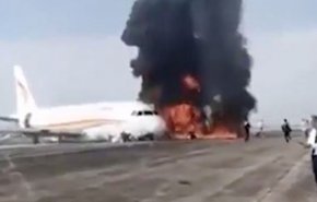 هواپیمای مسافربری چین در فرودگاه آتش گرفت + ویدئو