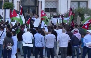 تجمع اعتراض‌آمیز مقابل سفارت تل‌آویو در اردن