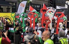 مظاهرات في لندن تنديدا بجرائم الاحتلال

