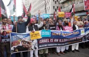 تجمع پاکستانی‌ها برای حمایت از فلسطین در روز نکبت