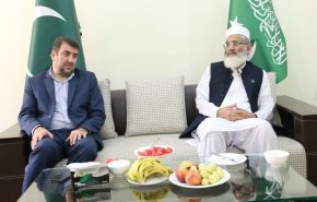 الوحدة وتعزيز العلاقات الثقافية محور لقاء زعيم الجماعة الإسلامية الباكستانية مع الوفد الإيراني