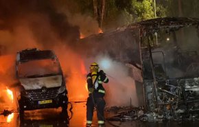 آتش سوزی مشکوک دو دستگاه اتوبوس صهیونیستی 