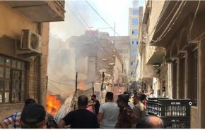 اندلاع حريق في مدينة الكاظمية شمال بغداد