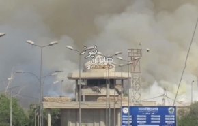 آتش‌سوزی در مقر الحشد الشعبی در منطقه سبز بغداد+ویدئو