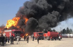 آتش سوزی در یک پالایشگاه اربیل عراق
