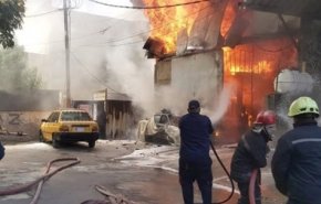 آتش‌سوزی گسترده در بغداد + فیلم