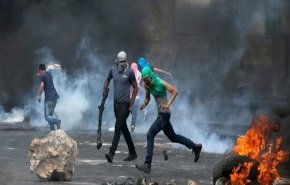 درگیری جوانان فلسطینی با اشغالگران در کرانه باختری