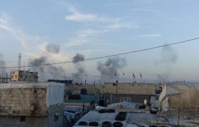حمله موشکی به پایگاه نظامیان ترکیه در شهر اعزاز سوریه+ فیلم