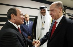 دیدار اردوغان و السیسی در حضور امیر قطر