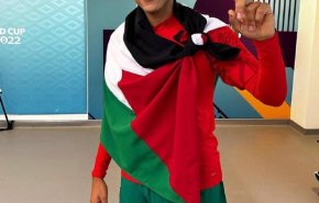 پرچم فلسطین بر تن بازیکن تیم ملی فوتبال مراکش