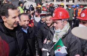 دیدار رئیس جمهور سوریه با تیم های امداد و نجات در حلب