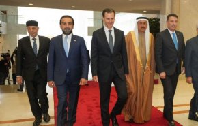 دیدار اسد با هیئت اتحادیه بین المجالس عرب