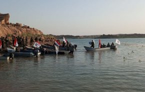 رزمایش دریایی الحشد الشعبی در صلاح الدین عراق