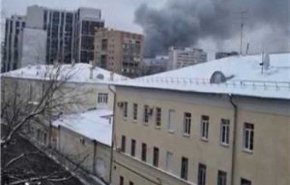 وقوع یک آتش‌سوزی بزرگ در انباری در مسکو 
