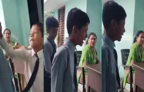مشهد مؤلم.. معلمة هندوسية تأمر تلاميذ الصف بضرب زميلهم المسلم 
