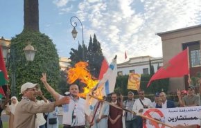 تجمع اعتراضی علیه سازش با رژیم صهیونیستی در برابر پارلمان مغرب