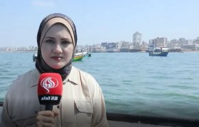 نزدیک شدن خبرنگار العالم به منطقه ممنوعه در دریای غزه هنگام پوشش «راهپیمایی دریایی»