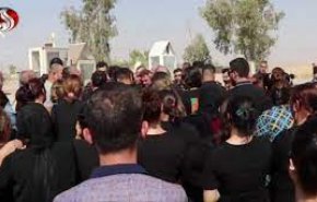 آیین ختم قربانیان آتش سوزی عروسی الحمدانیه عراق در کلیسا+ ویدیو