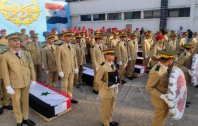 تشييع شهداء الاعتداء الإرهابي على حفل تخريج طلاب ضباط الكلية الحربية بحمص