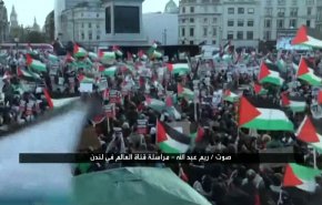 دعماً للشعب الفلسطيني.. مظاهرات في لندن تطالب بوقف المجازر الاسرائيلية بغزة