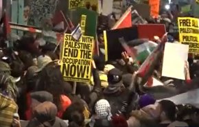 تظاهرات گسترده در محکومیت حمله به غزه در نیویورک+ ویدیو