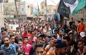 تظاهرات فلسطینیان اردوگاه «خان‌دنون» در سوریه علیه حمله تجاوزکارانه اسرائیل به غزه