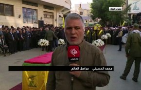 گزارش خبرنگار العالم از مراسم تشییع شهدای حزب الله در جنوب لبنان + ویدئو