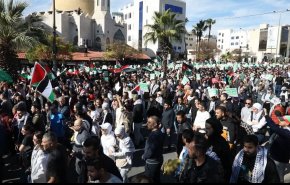 مسيرة حاشدة لدعم فلسطين بالاردن.. امريكا رأس الارهاب