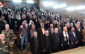 مراسم گرامی‌داشت یادوخاطره شهید سلیمانی توسط گروههای فلسطینی در دمشق