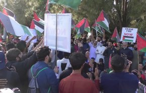 بالفيديو.. اعتصام حملة حماية غزة الباكستانية قرب مبنى البرلمان