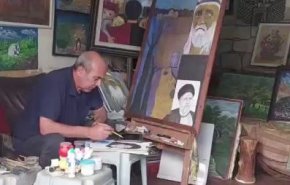 نقاش فلسطینی، رئیس‌جمهورِ شهید را به تصویر کشید+ زیرنویس فارسی