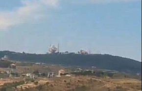 شاهد/لحظة سقوط صواريخ حزب الله على مقر الفرقة 91 الاسرائيلية في برانيت