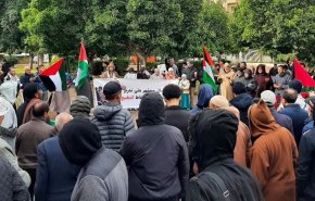 تجمع مقابل پارلمان "مراکش" در حمایت از فلسطین + فیلم