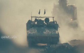 تصاویر سرایا القدس از انهدام خودروی نظامی اسرائیل در غزه+فیلم 