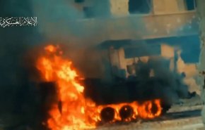 القسام تستهدف دبابة للاحتلال بعبوة شديدة الانفجار في حي الزيتون