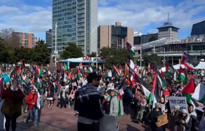 عشرات الآلاف يشاركون بمسيرة مؤيدة للفلسطينيين في نيوزيلندا + صور
