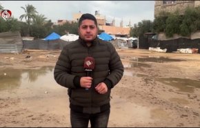 گزارش العالم از آوارگان طوفان زده غزه و چادرهایی که غرق در آب هستند+فیلم